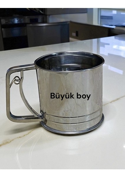Büyük Boy Un Eleği Kakao Nişasta Şeker Pratik Dağıtıcı Elek Paslanmaz Çelik
