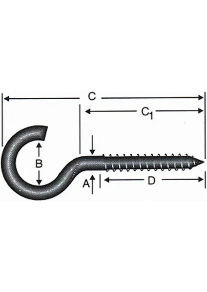 Açık Piton, Kanca, Çengel 20X80 - 144 Adet fiyatları