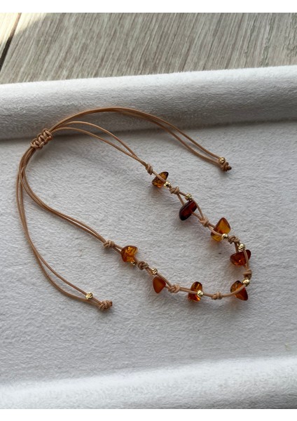 Kan Kehribar Taşı Ip Bileklik & Halhal - El Yapımı fiyatları