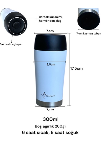 Sıcak Soğuk Bardak Termos Ofis Okul Araç Cep Termosu Sızdırmaz Çelik Mug El Termos 300ML fırsatları
