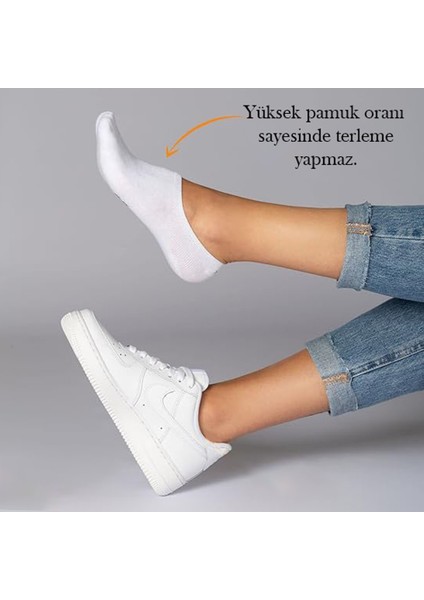12 Çift Pamuklu Erkek Sneaker Patik Çorap Beyaz modelleri