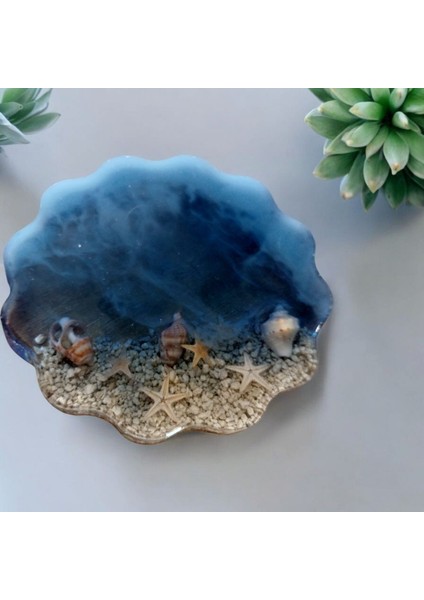 Mavi Deniz Kabuklu Epoksi Bardak Altlığı fiyatları