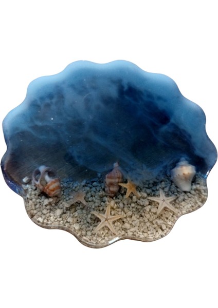 Mavi Deniz Kabuklu Epoksi Bardak Altlığı indirimleri