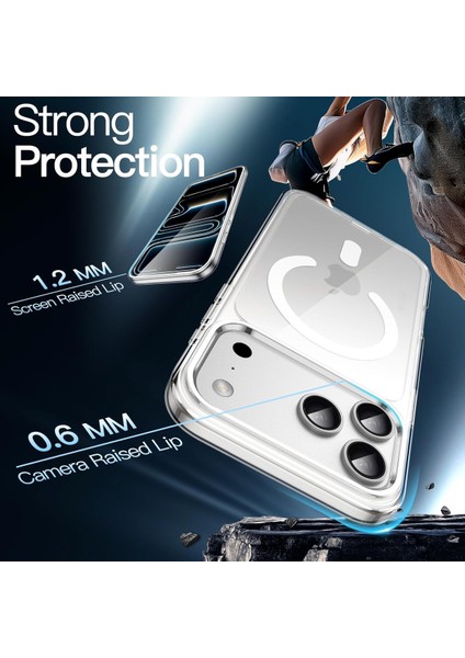 iPhone 17 Pro Max Kılıf Şeffaf Magsafe Magnetik Kamera Çıkıntılı Kılıf Kablosuz Şarj, Darbe Emici indirimleri