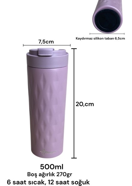 Paslanmaz Çelik 500ML Outdoor Termosu 6 Saat Sıcak 12 Saat Soğuk Bardak Termos Desenli Mug fırsatları