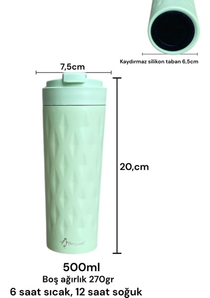 Paslanmaz Çelik 500ML Outdoor Termosu 6 Saat Sıcak 12 Saat Soğuk Bardak Termos Desenli Mug fırsatları