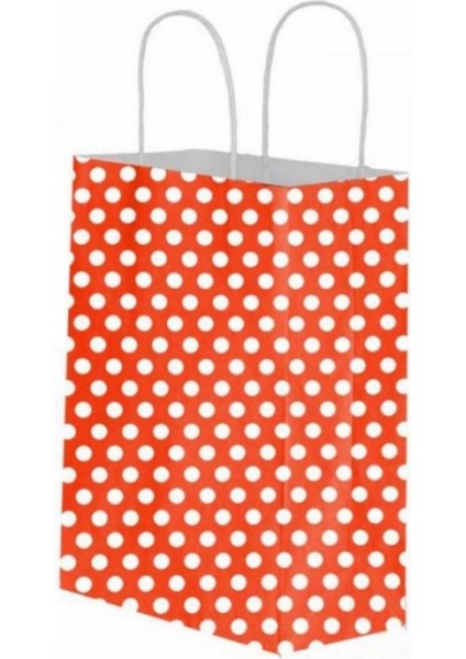 Kırmızı Puantiyeli Kağıt Çanta 32X40X12CM "10 Adet" fiyatları