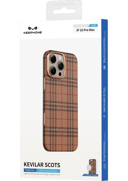 iPhone 16 Pro Kılıf Magsafe Şarj Özellikli 0,5 Süper Ince Aramid Karbon Fiber Scots Kevlar
