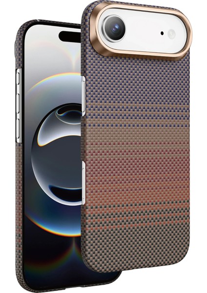 Apple iPhone 17 Air Kılıf Magsafe Şarj Özellikli Ultra Slim Aramid Karbon Fiber Kevlar Kapak