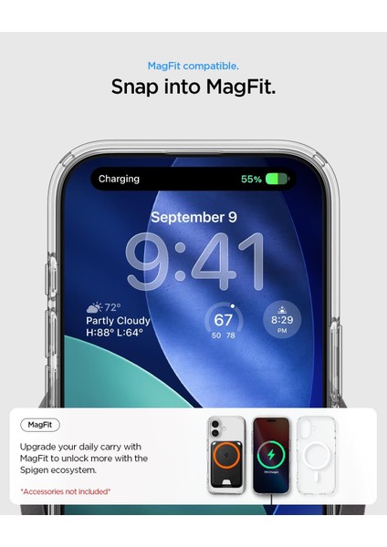 iPhone 17 Kılıf Şeffaf Magsafe Magnetik Kamera Çıkıntılı Kılıf Kablosuz Şarj, Darbe Emici