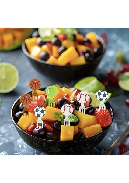 Çocuklar Için Top Şeklinde Minik Çatal Kürdanlar (6'lı) modelleri