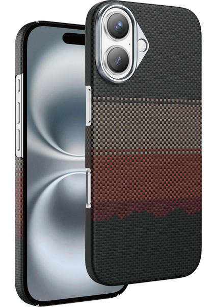 Apple iPhone 17 Kılıf Magsafe Şarj Özellikli Ultra Slim Aramid Karbon Fiber Kevlar Kapak