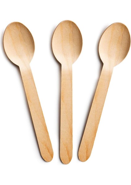 Tahta Kullanat Kaşık 100 Adet 16CM