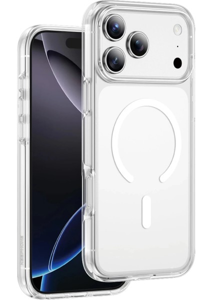 Apple iPhone 17 Pro Kılıf Premium Magsafe Kablosuz Şarj Destekli Sararmaz Şeffaf Kapak