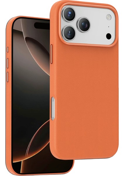 Apple iPhone 17 Pro Max Kılıf Deri Kaplama Soft Görünüm Magsafe Premium Kapak