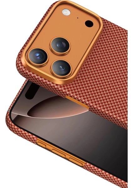 Apple iPhone 17 Pro Kılıf Desenli Karbon Fiber Kevlar Norra Magsafe Kapak fiyatları