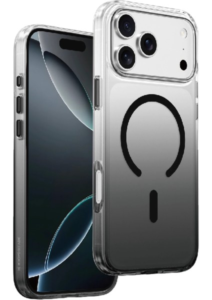 Apple iPhone 17 Pro Max Kılıf Parlak Çift Renkli Şeffaf Magsafe Özellikli Kapak