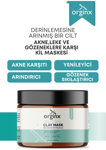 Arındırıcı Yüz Bakım Maskesi – Siyah Noktaya Eğilimli Ciltler İçin Ölü Deniz Kil Maskesi 150 ml
