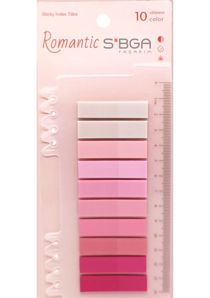 Şeffaf Pembe Renkli Postit Post-It Post It. Kitap Ayracı Ayraç Postit Sticker Not Kağıdı 200 Yaprak