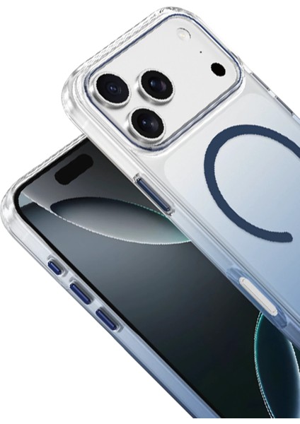 Apple iPhone 17 Pro Uyumlu Kılıf Parlak Çift Renkli Şeffaf Magsafe Özellikli Kapak modelleri