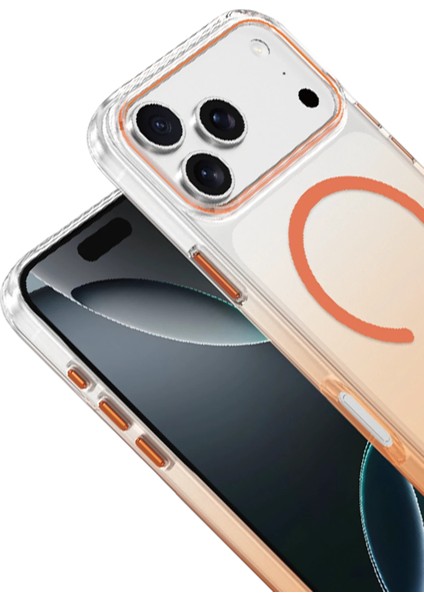 Apple iPhone 17 Pro Uyumlu Kılıf Parlak Çift Renkli Şeffaf Magsafe Özellikli Kapak fiyatları