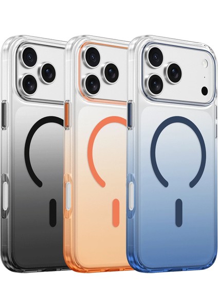 Apple iPhone 17 Pro Uyumlu Kılıf Parlak Çift Renkli Şeffaf Magsafe Özellikli Kapak indirimleri