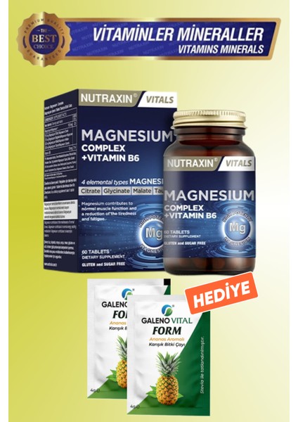 Magnesium Complex Magnezyum 60 Tablet + Galeno V. Form 2'li Saşe