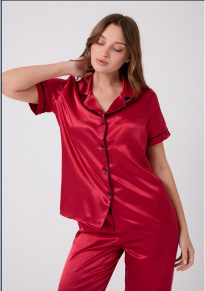 Missayza V.s 2110 Model Kısa Kol Biyeli Saten Pijama Takım indirimleri
