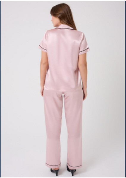 Missayza V.s 2110 Model Kısa Kol Biyeli Saten Pijama Takım modelleri