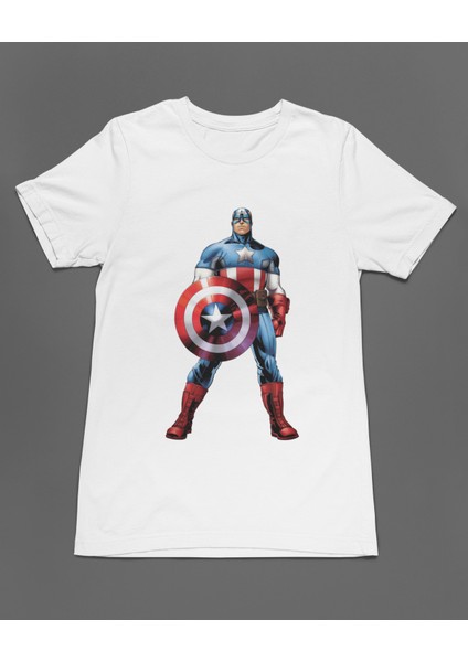 Captain America Kaptan Amerika Marvel Unisex Tişört T-Shirt
