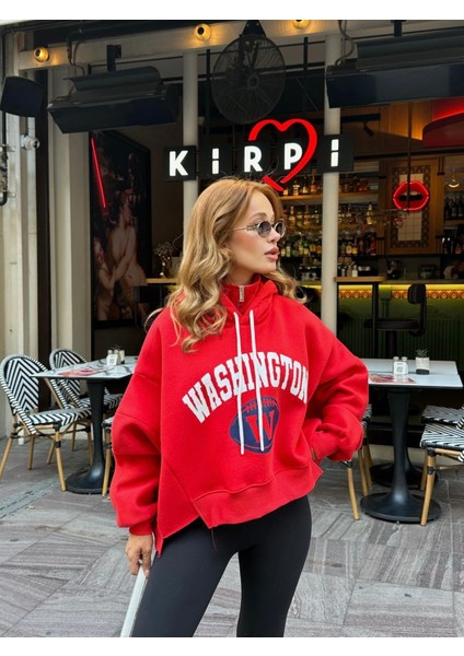Washington Fermuar Detaylı Tasarım Sweatshirt fırsatları