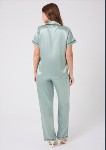 Missayza V.s 2110 Model Kısa Kol Biyeli Saten Pijama Takım modelleri