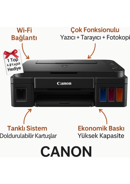 Pıxma G3410 Tanklı Çok Fonksiyonlu Wifi Yazıcı