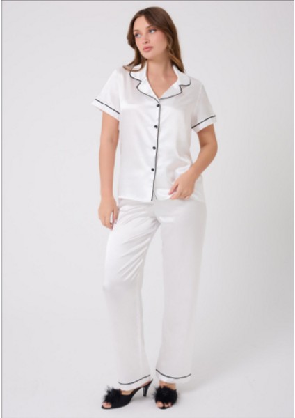 Missayza V.s 2110 Model Kısa Kol Biyeli Saten Pijama Takım fiyatları