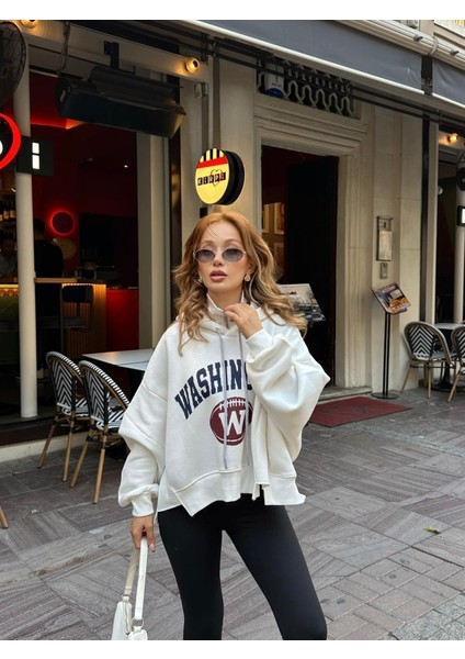 Washington Fermuar Detaylı Tasarım Sweatshirt