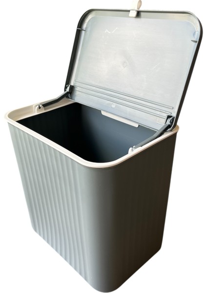 Mutfak Tezgah Üstü ve Dolap Askılı Çöp Kovası, Gri 15 Lt