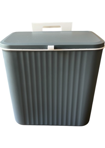 Mutfak Tezgah Üstü ve Dolap Askılı Çöp Kovası, Gri 15 Lt
