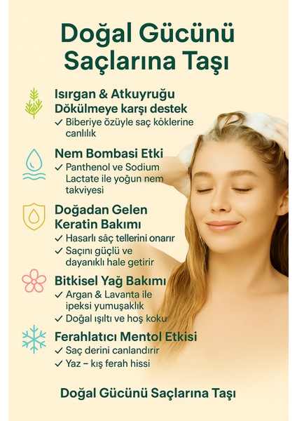 8 Aktifli Doğal Içerikli Biberiye Özlü & Keratin Destekli Dökülme Karşıtı Ferahlatıcı Şampuan