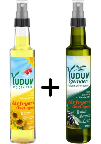 2’li Sprey Yağ Seti – Ayçiçek & Zeytinyağı (2X250 Ml) – Airfryer’a Özel