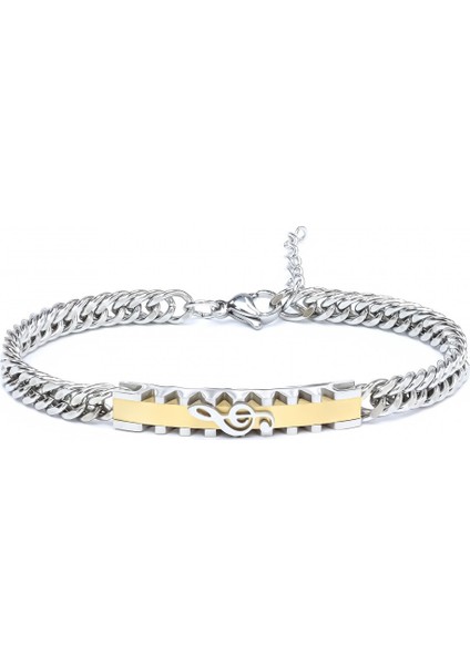 Sol Anahtarı Motifli Çelik Bileklik 3183EBF1D3 modelleri
