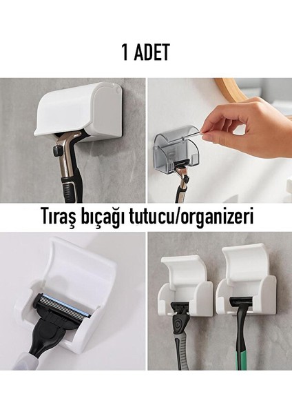 Tıraş Bıçağı Düzenleyici Yapışkanlı Banyo Jilet Organizeri Askısı