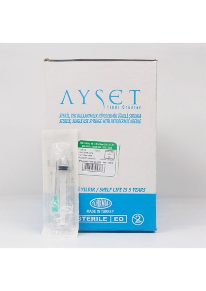 Ayset 2 cc Yeşil Uzun Enjektör 450 Adet 2 Kutu