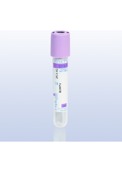 Ayset 9 ml Mor Kapak Tüp 100 Adet Hemogram