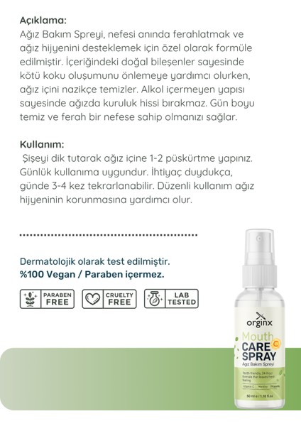 Vitamin C & Propolis Ağız Spreyi - Ağız Kokusu Giderici, Ferah Nefes, Doğal Koruma 50 ml fırsatları