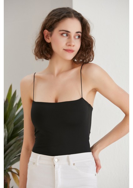 Kadın Çıtçıt Zıbınlı Vücudu Saran Bodysuit Spor Şık Askılı Bluz indirimleri