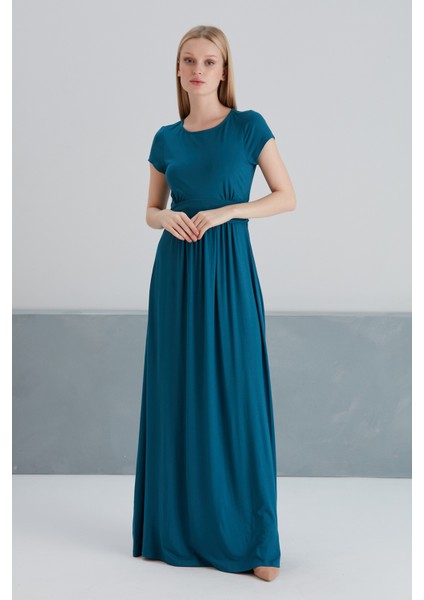 Kadın Yarım Kollu Maxi Boy Viskon Spor Şık Curve Hamile Elbisesi fiyatları