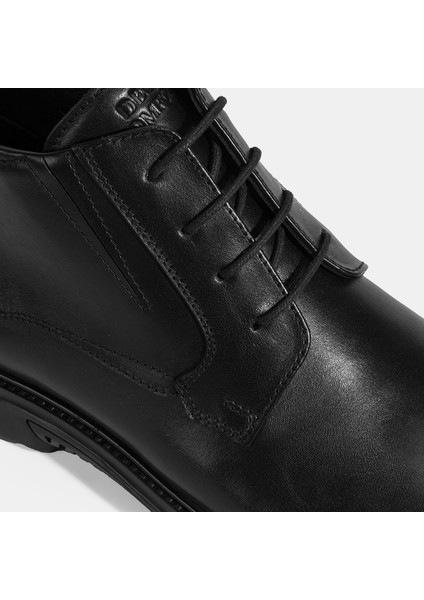 Erkek Siyah Desacomfort Bağcıklı Deri Bot