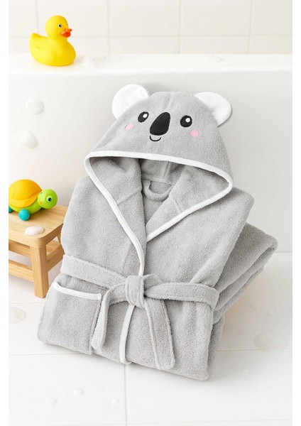 Kapşonlu Unisex &#37;100 Pamuklu Çocuk Banyo Bornozu Koala fiyatları