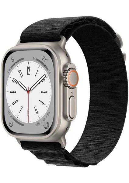 Apple Watch 7 45MM Alpine Loop Metal Toka Örgü Işleme Kordon Premium Kayış Krd-74