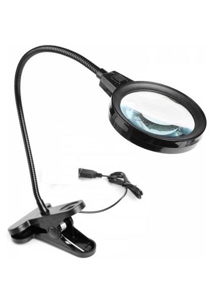 12 LED Clipslı Işıklı Büyüteç,ışıklı Masa Lambası Çalışma Lambası